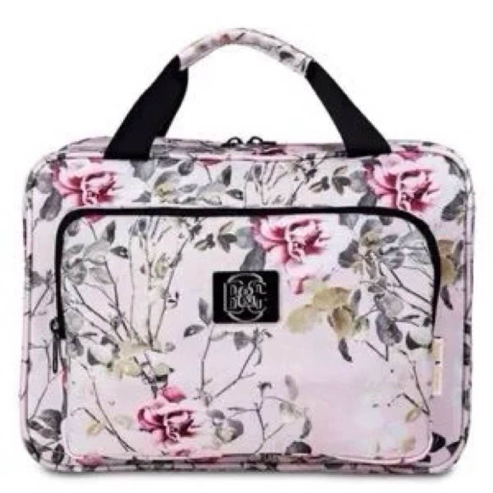 BANG & Carlsen NWT Travel Toiletry Bag Pink Floral Compartments